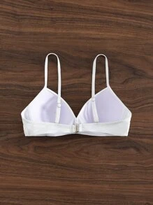 SHEIN Swim Criss Cross Front Push Up Bikini Top,Summer Beach - White - View 2