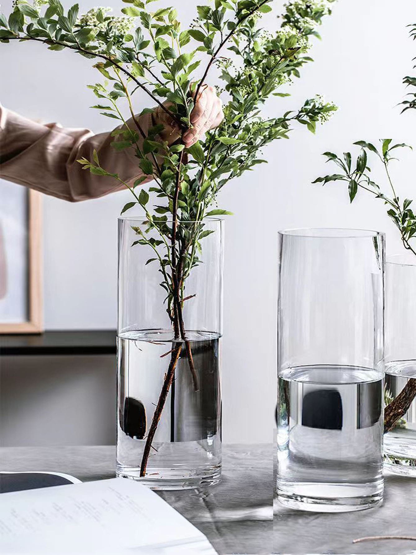 1入組裝玻璃花瓶簡約透明花瓶適合家居裝飾 - 無色 - 查看 1