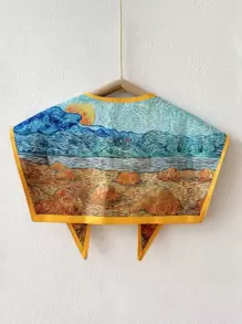 Landscape Print Dickey Collar - Multicolor - View 2