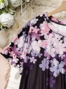 SHEIN LUNE Camiseta con estampado floral - Multicolor - Ver 3