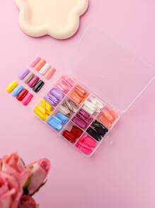 288 chiếc móng tay giả hình vuông dài - Nhiều màu - Xem 1