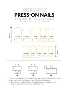 288 chiếc móng tay giả hình vuông dài - Nhiều màu - Xem 4