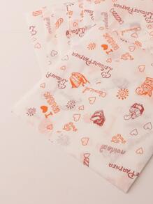 100入組糖果和麵包印花包裝紙，用於廚房炸鍋空氣炸鍋墊、空氣炸鍋紙