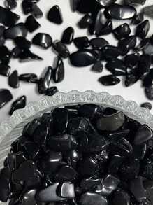 100克/包天然黑曜石魚缸裝飾品,適用於水族箱及魚缸裝飾 - 黑色 - 查看 3