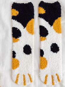 Calcetines de tripulación con estampado mullido - Multicolor - Ver 1