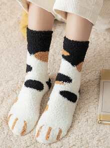 Calcetines de tripulación con estampado mullido - Multicolor - Ver 2