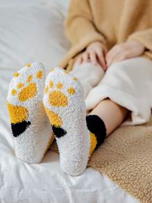 Calcetines de tripulación con estampado mullido - Multicolor - Ver 3