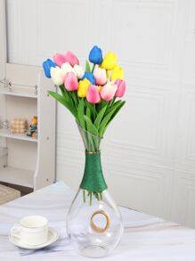 1入組PU人造花浪漫多用途人造鬱金香、派對、婚禮裝飾 - 粉色 - 查看 5