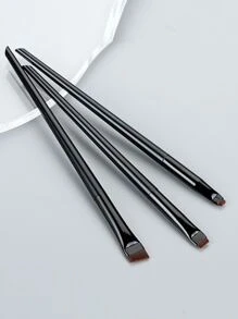 3件套眼线眉笔刷，便携式扁平细头眼线眉轮廓刷，化妆工具，纤维柔软刷毛，适合日常妆容，化妆刷套装，化妆刷套装，化妆刷组合，全套化妆工具，化妆刷套装，全套化妆工具，化妆刷套装，化妆刷套装，化妆礼盒套装 - 黑色 - 查看 2