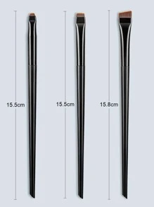 3件套眼线眉笔刷，便携式扁平细头眼线眉轮廓刷，化妆工具，纤维柔软刷毛，适合日常妆容，化妆刷套装，化妆刷套装，化妆刷组合，全套化妆工具，化妆刷套装，全套化妆工具，化妆刷套装，化妆刷套装，化妆礼盒套装 - 黑色 - 查看 3