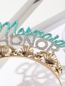 Letter Decor Headband - Gold - View 3
