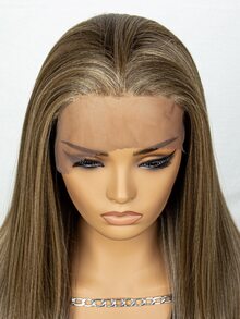 13*1 Lace Front Long Straight Synthetic Wig - Ombre - View 6