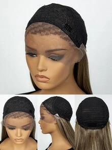 13*1 Lace Front Long Straight Synthetic Wig - Ombre - View 7