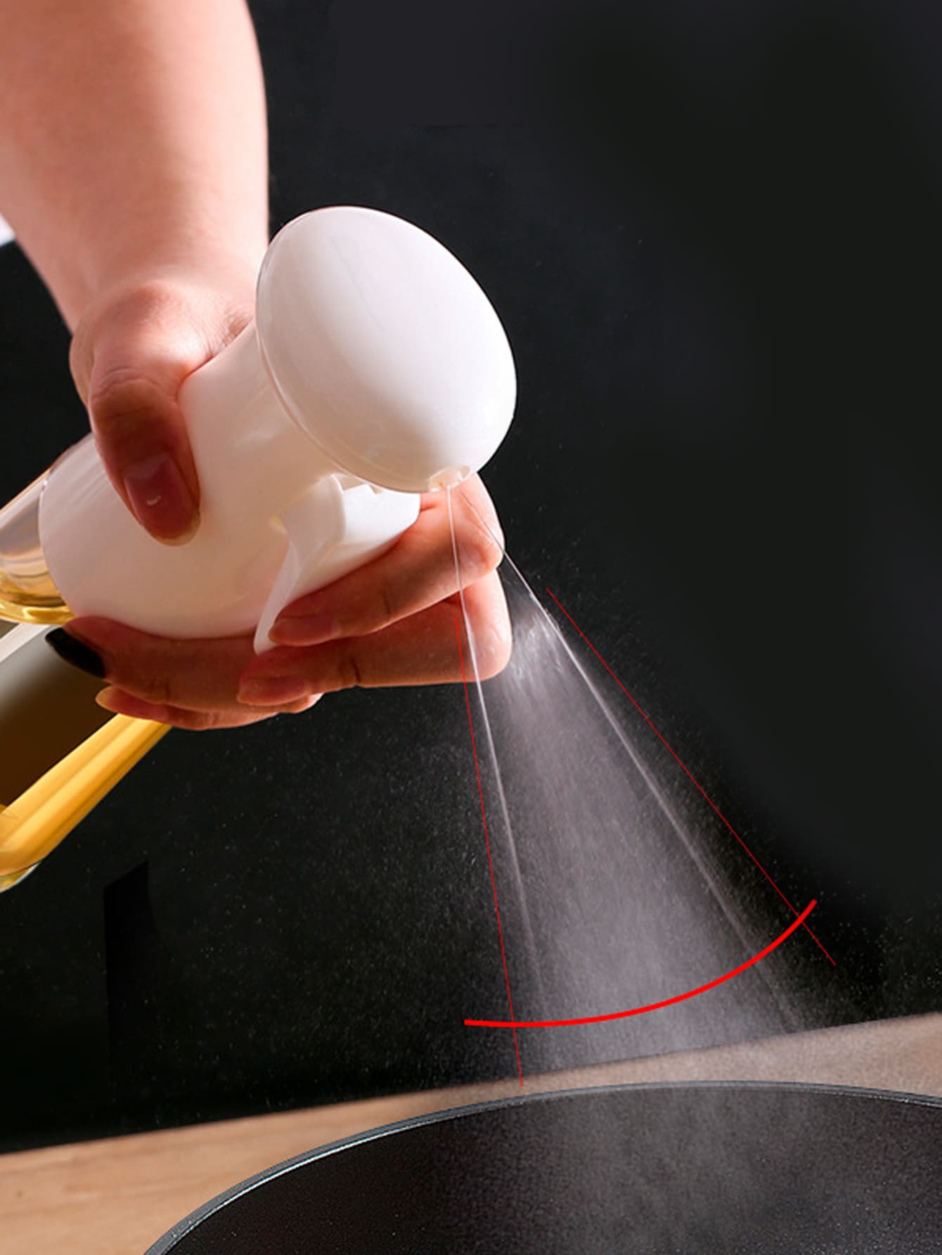 1入組PET油分配器廚房用極簡主義透明噴油瓶