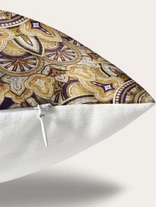 1pc Fabric Cushion Cover, Boho Mandala Pattern Decorative Throw Pillow Case Without Filler For Sofa