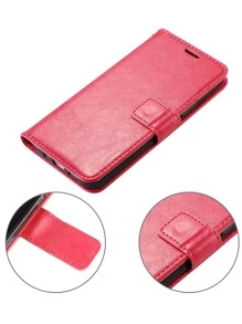 1入經典卡槽皮革手機殼,防震和保護手機外殼,適用於蘋果和三星設備 - 玫紅色 - 查看 7