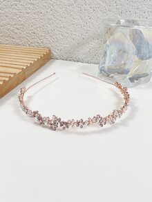 Rhinestone Decor Headband - Rose Gold - View 1