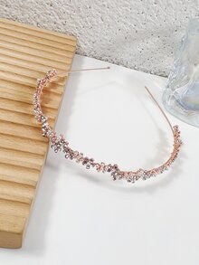 Rhinestone Decor Headband - Rose Gold - View 3
