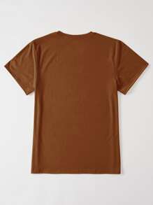 INAWLY Parte superior estampada con gráfico de leopardo y eslogan, camisetas de mujer con estampado de guepardo - Marrón - Ver 2