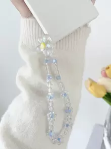 1 dây buộc điện thoại đính cườm - Màu xanh lam - Xem 1