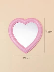 創意設計桌面鏡子，1 件心形設計化妝鏡，浴室鏡子，送給女性媽媽妻子妹妹青少年女朋友 2000 歲風格化妝鏡 - 粉色 - 查看 3