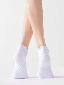 运动户外 1 双女士短粒面运动袜 - 白色 - 查看 3