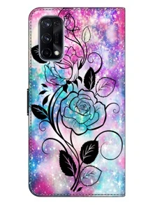 GLANDOTU Magnetic PU Leather Stand Foldable Wallet Case + TPU Anti-Shock Inner Shell Compatible With Samsung Galaxy Moto And Other Phones, Multi-Colour Rose Painting Compatible With IPhone15/15Plus/15Pro/15Promax - Multicolor - View 2
