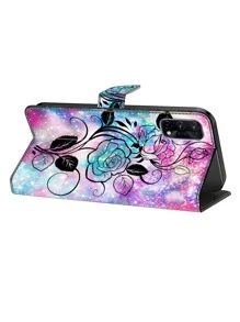 GLANDOTU Magnetic PU Leather Stand Foldable Wallet Case + TPU Anti-Shock Inner Shell Compatible With Samsung Galaxy Moto And Other Phones, Multi-Colour Rose Painting Compatible With IPhone15/15Plus/15Pro/15Promax - Multicolor - View 6