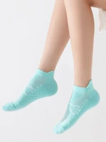 1 par Calcetines de rayas deportivo - Celeste - Ver 3