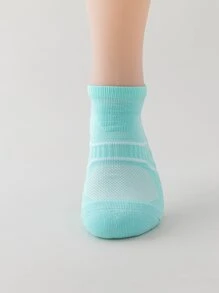 1 par Calcetines de rayas deportivo - Celeste - Ver 4