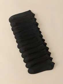 12雙素色短襪 - 黑色 - 查看 1