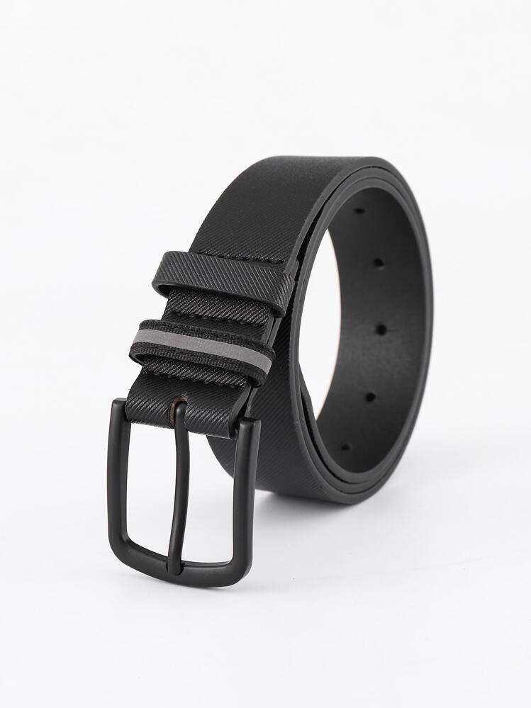 เข็มขัดหนัง PU ผู้ชาย แฟชั่น & อเนกประสงค์ พร้อม หลายอย่าง สี & จิตรกรรม หัวเข็มขัด เหมาะสม สำหรับ สวมใส่ทุกวัน 1 ชิ้น - สีดำ - ดู 2