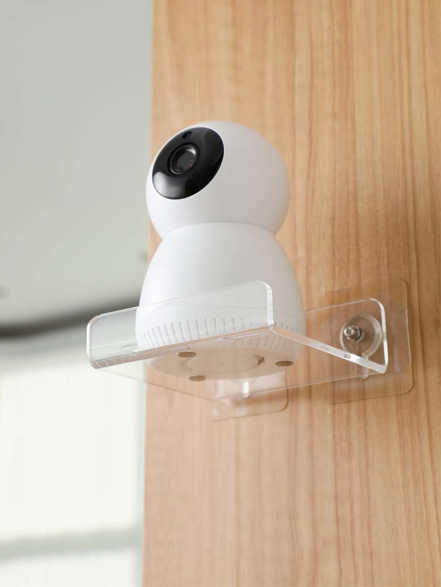 1入組免打孔掛壁式投影儀收納極簡透明掛壁式漂浮架子 - 無色 - 查看 1