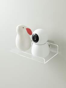 1入組免打孔掛壁式投影儀收納極簡透明掛壁式漂浮架子 - 無色 - 查看 4