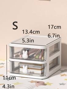 1 pieza Caja de almacenamiento de papelería 4 capas - Blanco - Ver 4