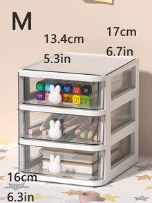 1 pieza Caja de almacenamiento de papelería 4 capas - Blanco - Ver 5