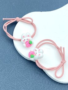 2 piezas Goma para pelo conejo & fresa - Rosa Pálido - Ver 5