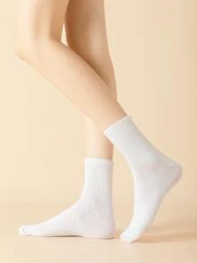 10對素色中筒襪 - 黑與白 - 查看 2