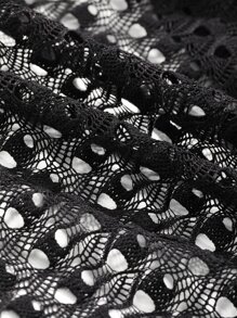 DAZY Hollow Out Crop Jacket Without Tank Top - Black - View 3