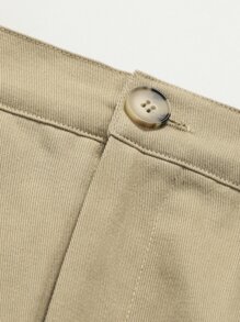 DAZY Flap Pocket Side Split Hem Cargo Skirt - Khaki - View 3