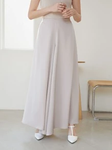 DAZY Solid Wide Leg Pants - Apricot - View 14