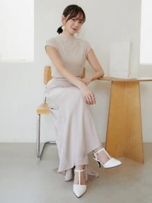 DAZY Solid Wide Leg Pants - Apricot - View 19