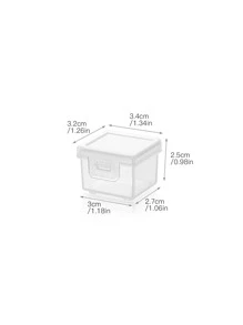 4pcs/set PP Mini Jewelry Storage Box, Minimalist Clear Square Jewelry Box For Home - Clear - View 2