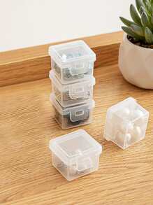 4pcs/set PP Mini Jewelry Storage Box, Minimalist Clear Square Jewelry Box For Home - Clear - View 4