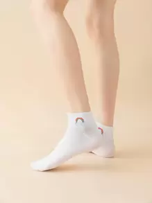 5pairs Cartoon Graphic Ankle Socks - White - View 2