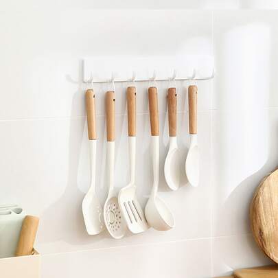 1入組多功能塑膠懸掛收納極簡白色廚房懸掛收納架