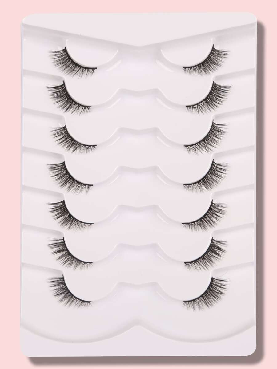 Himirell 分離式假睫毛，7對9毫米短，可愛迷你半眼睫毛 - 黑色 - 查看 1