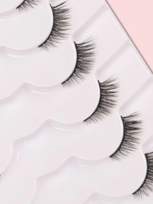 Himirell 分離式假睫毛，7對9毫米短，可愛迷你半眼睫毛 - 黑色 - 查看 7