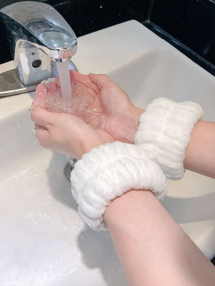 Facial Wrist Strap Towel, Absorbent Strap Wrist, Washband Face Wash Straps, Reusable Spa Headband Wrist, Microfiber Headband, Wristbands For Women, Facial Make-Up Hairbands Adjustable Elastic, For Yoga Sports Sweat Absorber Strap,Skincare,Room Decor,Home Decor,Bedroom Decor,Bathroom,Christmas Gifts,Bathroom Decor,Travel,Travel Stuff,Wedding,Christmas Party,Mom Gifts,Home,Room,House Decor,Christmas Gift,Gifts For Mom,Birthday,Pink Room Decor,Living Room Decor,Bedroom,Gifts For Men,Dad Gifts,Mushroom,New Years,Mom,Accessories,Gifts For Dad,Friends,Funny Gift - White - View 1