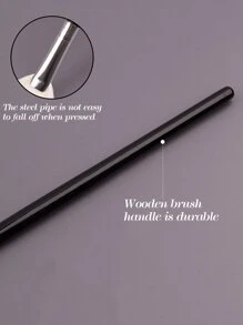 1pc High-end Fan-shaped Highlight Brush Soft Hair Multifunctional Makeup Brush Powder Brush - Black - View 7